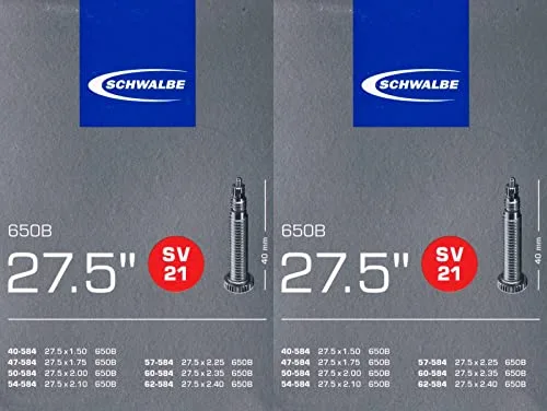 Schwalbe SV21 Presta Inner Tubes 27.5" / 650b (2-pack)