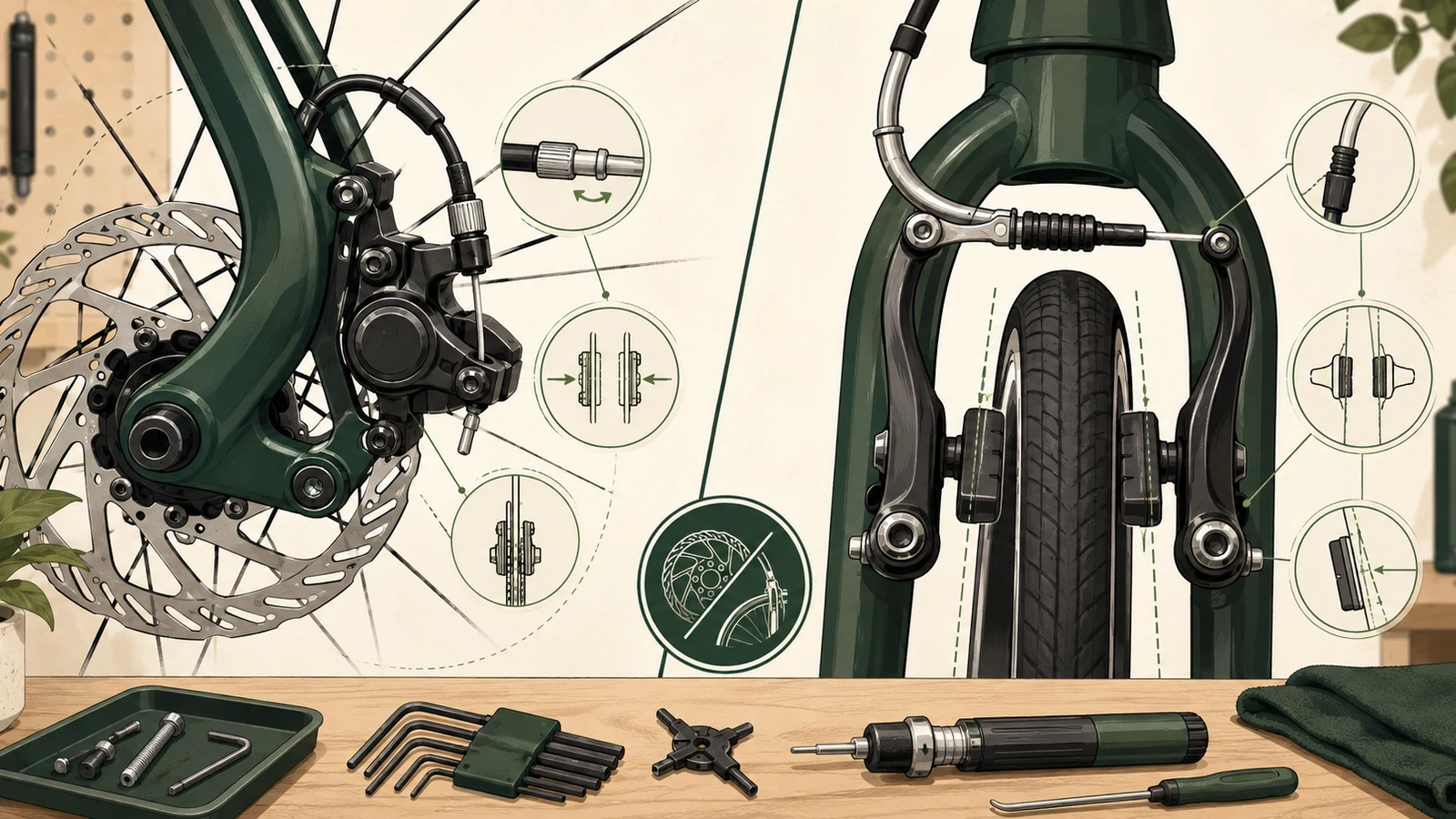 How to Adjust Mechanical Disc & V-Brakes